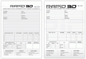 Rapid 3D, triplicate books, duplicate books, site instruction books, delivery note books, invoice books, quotation books, ncr books, printing, printers, south africa, johannesburg, pretoria, gauteng, near me