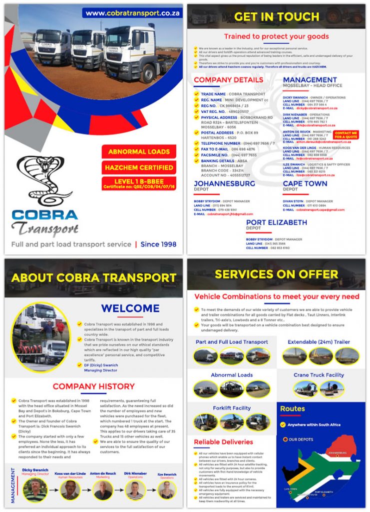 New Transport Company Profile Sample | PDF Template