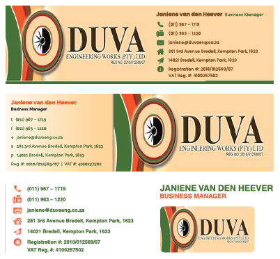 Duva Engineering Works, engineering company email signature design, email signature designers engineering firm