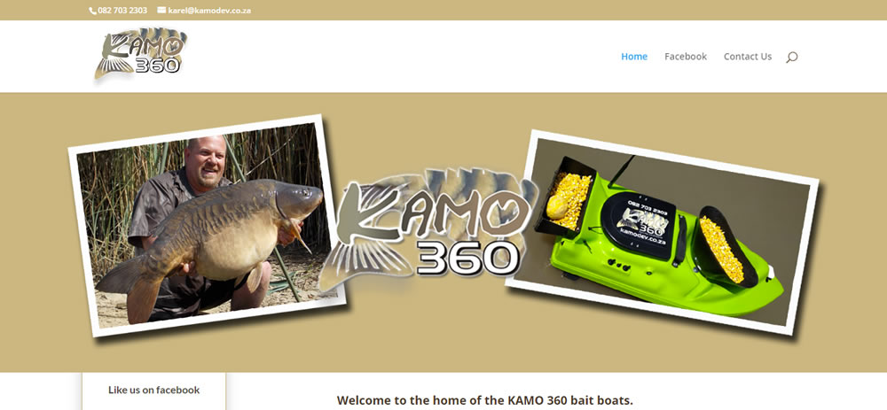 Kamo 360 Bait Boat, bait boat website, website for bait boat, kamo 360 website designers