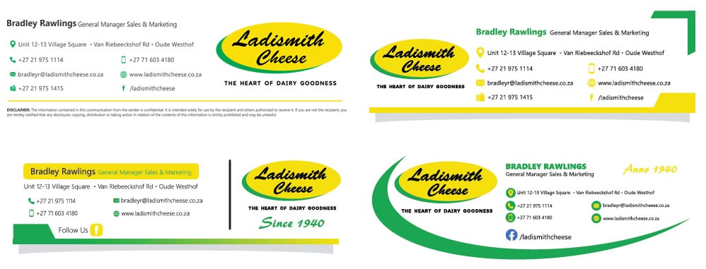 Ladismith Cheese Company, cheese distributor email signature designer, cheese supplier email signature, email signature designers