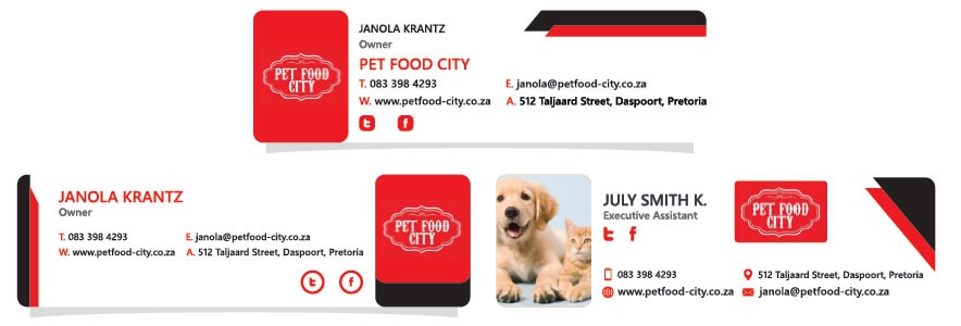 Pet Food City, pet food suppliers email signature, dog food email signature design, cat food email signature designers, pet food email signature
