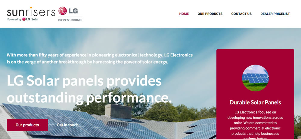 Sunrisers, solar panel installers web designers, solar panel website designer, solar panel company web developers