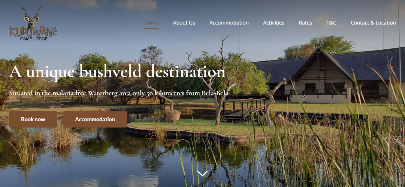 Kuduwane Game Lodge, Game Lodge Web Designer, Website Design Company for Game Lodge, Game Lodge Web Developers