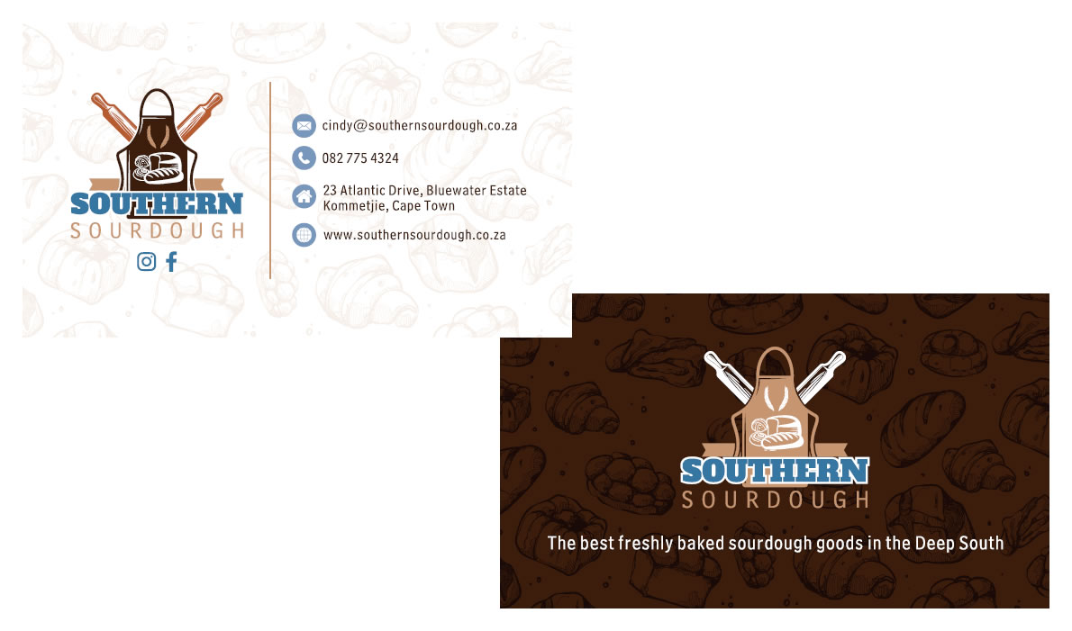 Southern Sourdough, Sourdough Business Card Design, Sourdough Business Card Design, Sourdough Baker Business Card Design, Sourdough Business Card Design