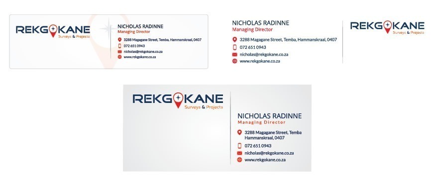 Rekgokane Surveys & Projects, project managers email signature design, surveys company email signature design, civil engineer email signature design