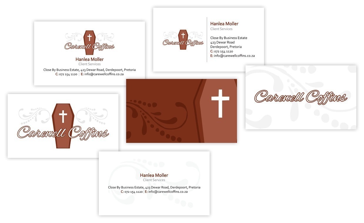 Carewell Coffins, Coffin Manufacturer Business Card Design, Coffin Producers Business Card Designers, Business Card Design for Coffin Manufacturer