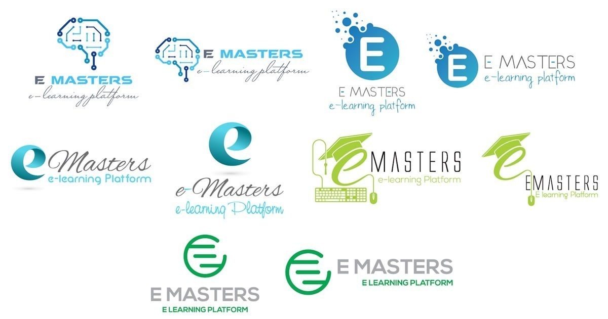 E Masters, e learning platform logo, online learning logo designers, logo designers e learning platform, online learning logo