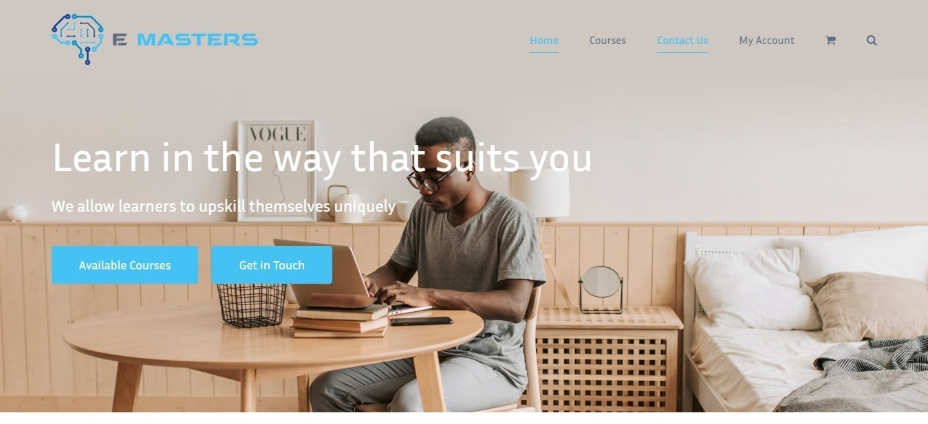 E Masters, e learning platform website, online learning website designers, website developers e learning platform, online learning web developers