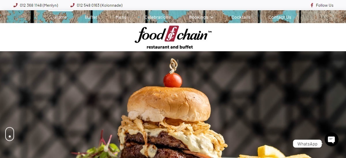 Food Chain, restaurant website designers, website designers for restaurant, buffet restaurant website designers, web developers restaurant website, pretoria, gauteng, cape town