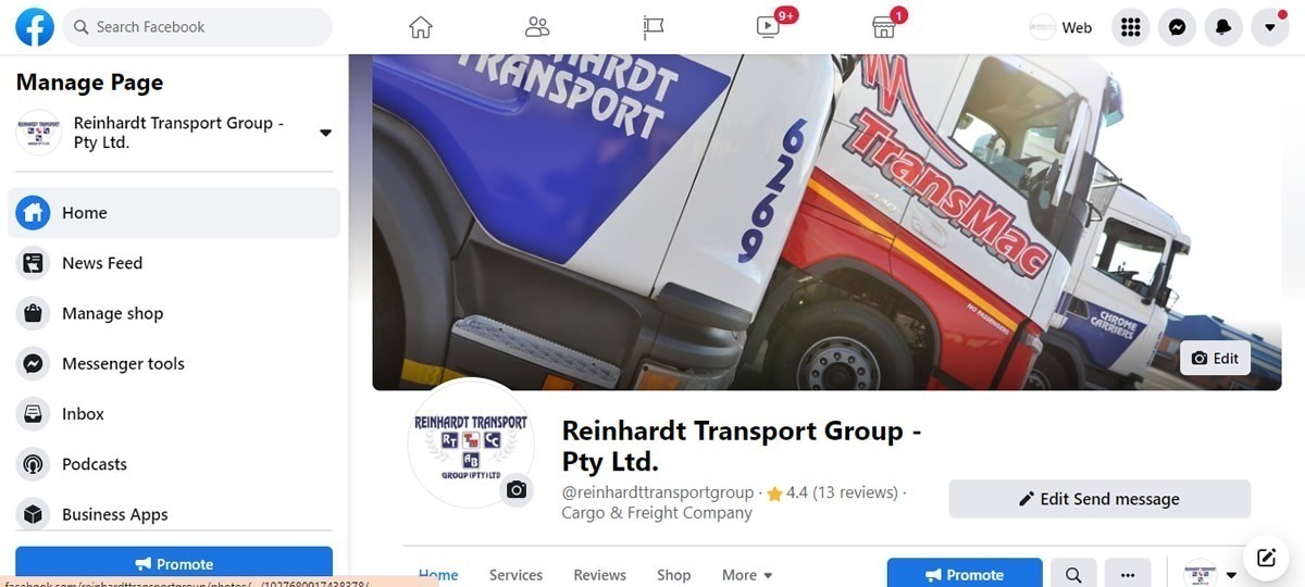 Reinhartd Transport Group, Transport Company Social Media Management, Social Media Managers Transport Company, Side Tipper Transporter Social Media Management