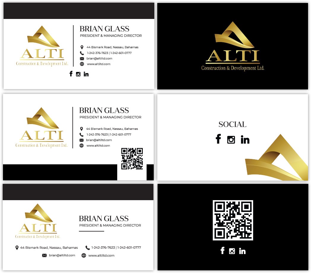 ALTI Construction & Development Ltd, Development Company Business Card Design, Construction Company Business Card Design, Business Card Designers