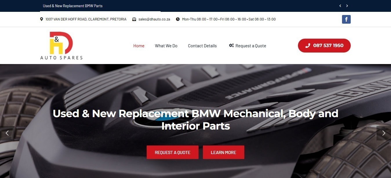 D&H Auto Spares, Auto Spares Website Design, Parts Suppliers Website Design, Web Developers for Auto Spares, Web Design Company, Web Designers, Near Me