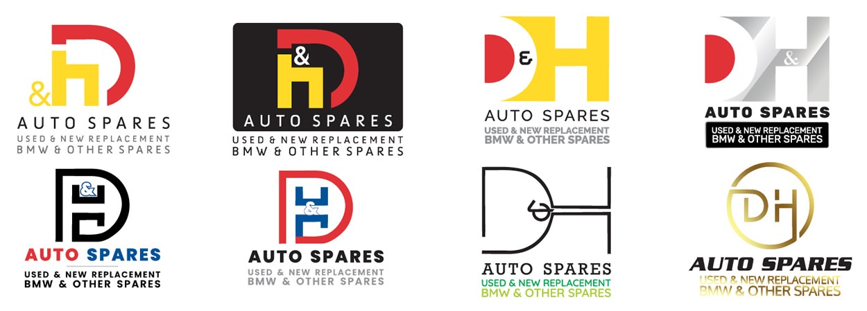 D&H Auto Spares, Auto Spares Logo Design, Car Parts Logo Design, Used Spares Logo Designers, BMW Spares Logo Designers, Logo Design Company, Near Me