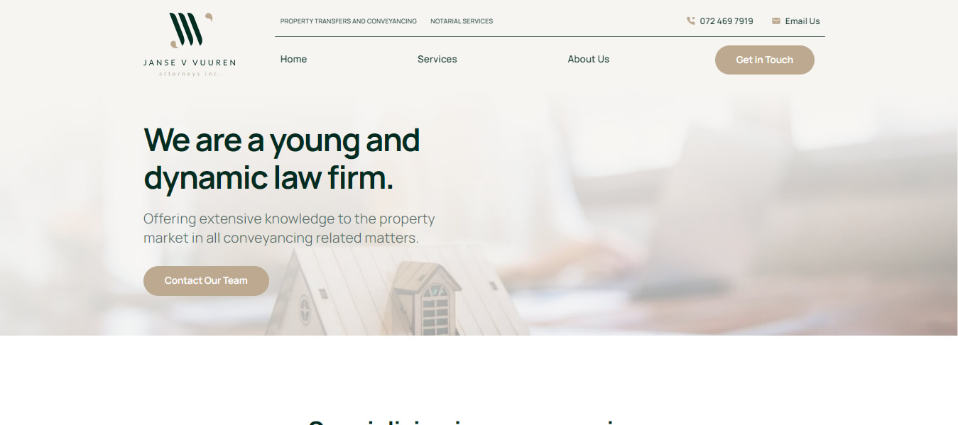 Janse van Vuuren Attorneys Inc., attorney website designers, law firm website, conveyancing attorney web designers, pretoria, gauteng, cape town