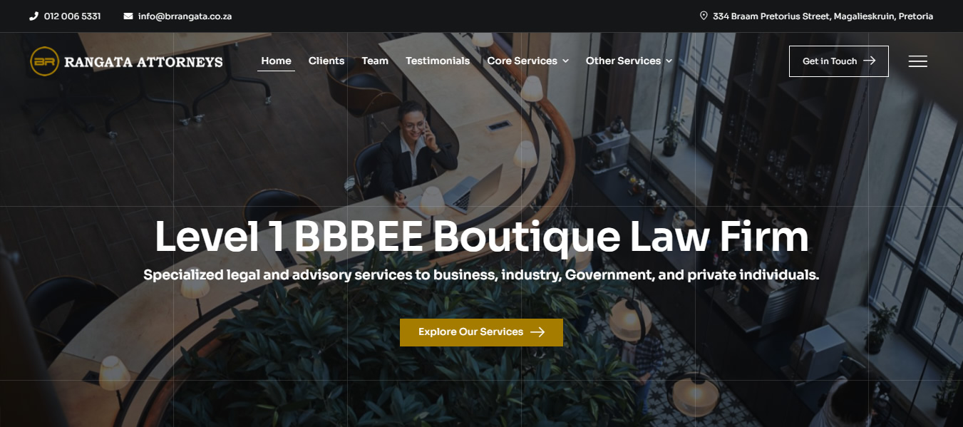 BR Rangata Attorneys Website Designers Pretoria