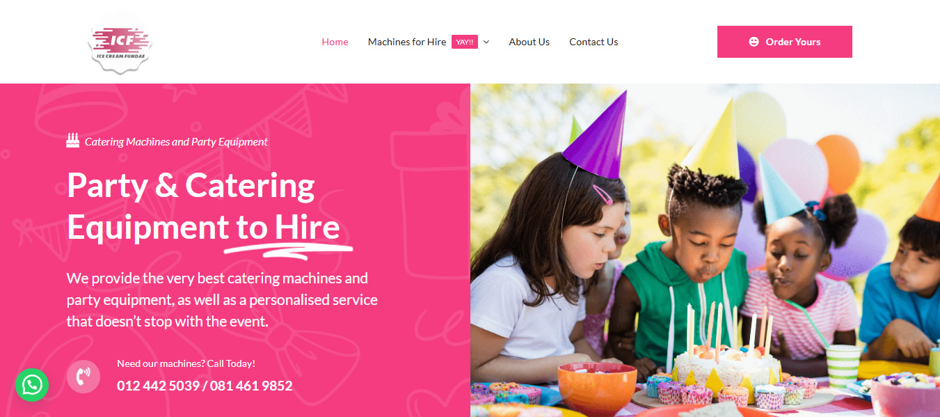 Ice Cream Fundae Party Hire Equipment Website Designers