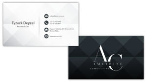 Ametrine Consulting Business Card Design and Print