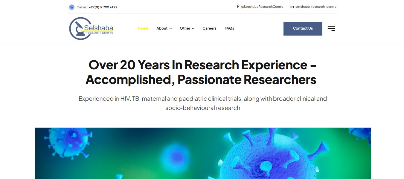 Setshaba Research Centre Advancing Science Website Design