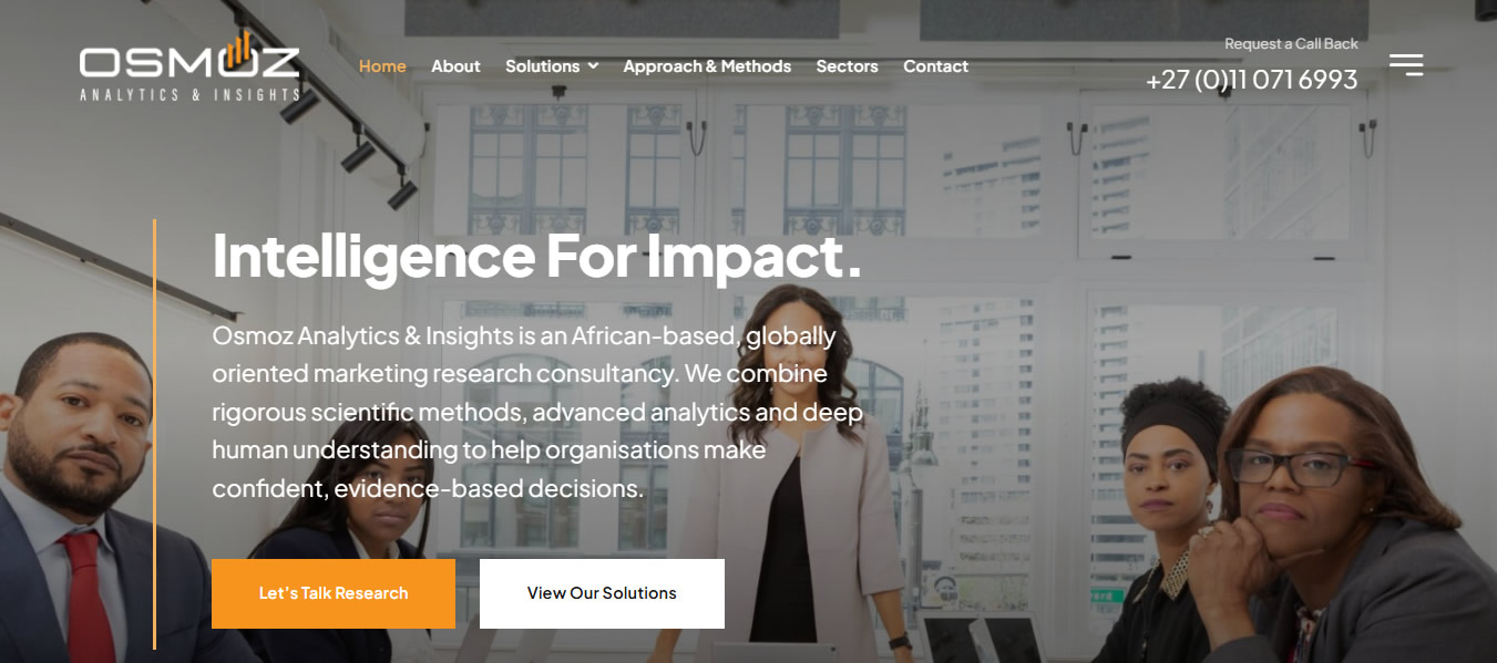 Osmoz Analytics and Insights Website Developers Sandton