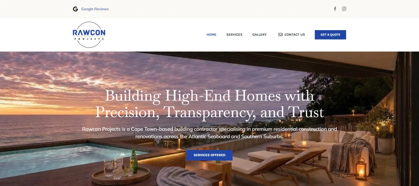 Rawcon Projects Property Developers Cape Town Web Designers