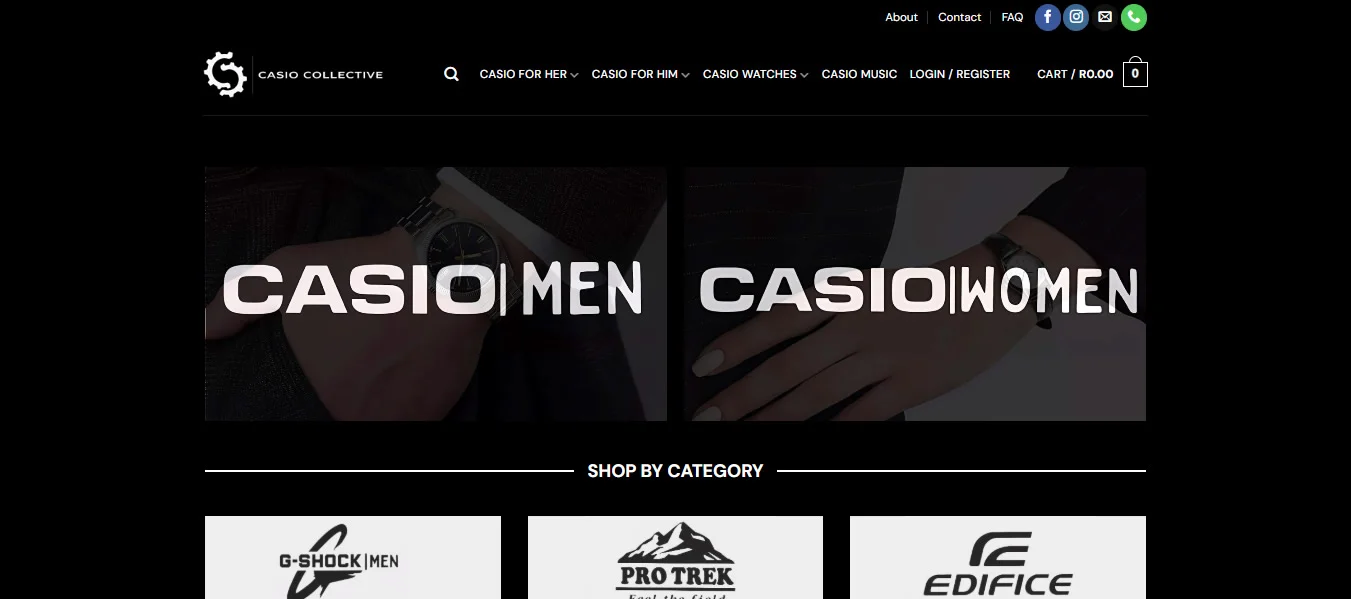 Casio Collective - Watch Online Shop Web Designers